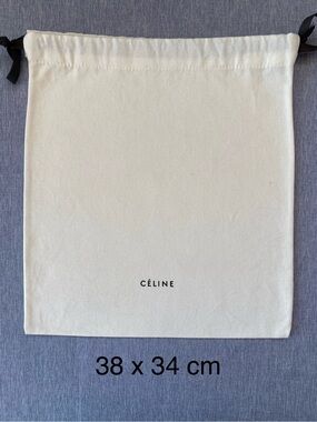 Authentic Celine | Canvas Drawstring Dust Bag Cream Gift Storage